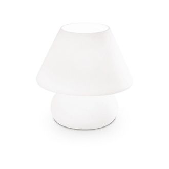 Ideal Lux Ideal Lux - Lampada Da Scrivania-Ufficio Moderna Prato Vetro Bianco 1 Luce E27 Small
