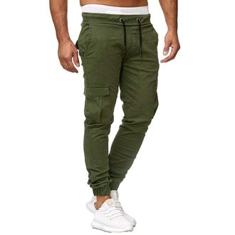 Generic Armee Shop Solid Tooling Trousers Multi-Pocket Colour Trousers Casual Mens Leggings Mens Trousers Trousers for Men, D-army green, S