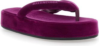 Balenciaga Womens Sandals Jet Leg Violet Cotton