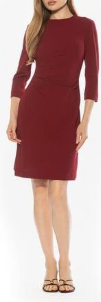 Alexia Admor Rio Crewneck Pleated Shift Dress in Burgundy at Nordstrom Rack, Size X-Small