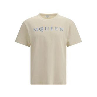 Alexander McQueen Hombre, Camisetas, Beige, Talla: M