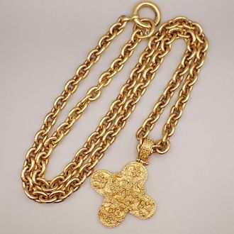 Chanel Vintage Triple Cc Chain Necklace Metal _Plated Jewelry (Pre-Owned)