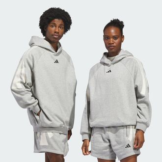 adidas Mens adidas adidas Basketball 3-Stripes Fleece Hoodie (Gender Neutral)