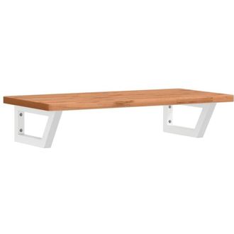 vidaXL Basin Shelf Wall Mounted Steel and Solid Wood Beech Vidaxl