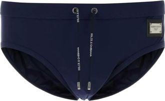 Dolce & Gabbana Costume da bagno con placca logo - Blu