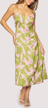 Lost + Wander Flora Alcazar Printed Midi Dress In Green Floral