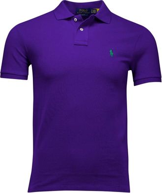 Polo Ralph Lauren Tops, Heren, Paars, S, Paarse poloshirt met korte mouwen