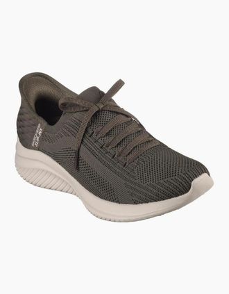 Skechers Womens Skechers Slip Ins Ultra Flex 3.0 Brilliant Path 149710 Olive - Black - Size: 4