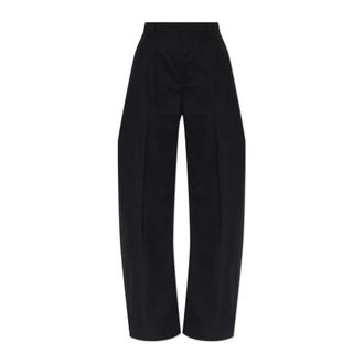 Maison Margiela Broeken, Dames, Zwart, S, Katoen, Wijde broek