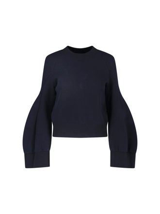 sacai Black Cotton-Blend Sweatshirt