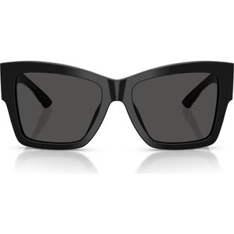 Dolce & Gabbana 55mm Square Sunglasses in Black /Dark Grey at Nordstrom