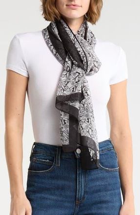 Karl Lagerfeld Karl Studio Sewing Chiffon Wrap in Black at Nordstrom Rack