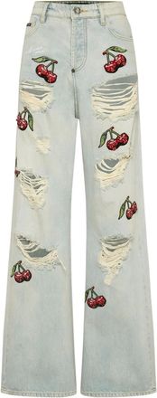 Philipp Plein Jeans Cherries Destroyed - Blu