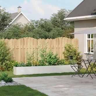 Berkfield Home Planter White 280x40x40 cm Cold-rolled Steel in Off-White | Size: 280 x 40 x 40 cm
