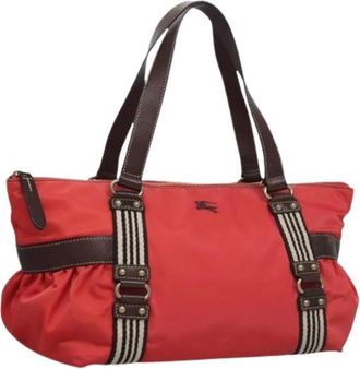 Burberry Pre-owned Shoulder Bags, female, Red, Size: ONE SIZE Pre-owned Vintage Nylon Shoulder Bag