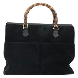 Gucci Pre-owned Handbags, female, Black, Size: ONE SIZE Pre-owned Bamboo Tote Bag
