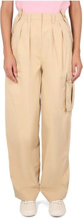 Kenzo Brace Cargo Pants - Dames - Wijde Broeken - Beige - S - Katoen - Broeken