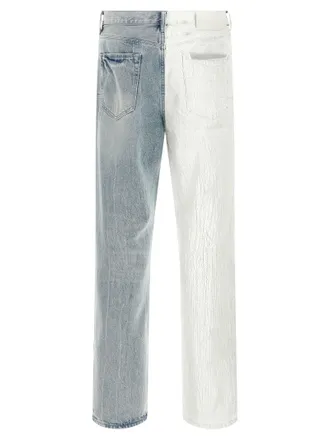 Purple Crackle Silver Colorblock Jeans - Multi