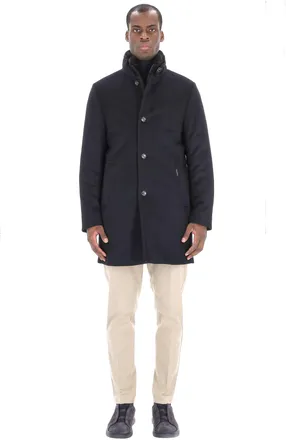 Moorer Bond-Fur-Le Wool-Cashmere Coat with Fur Collar