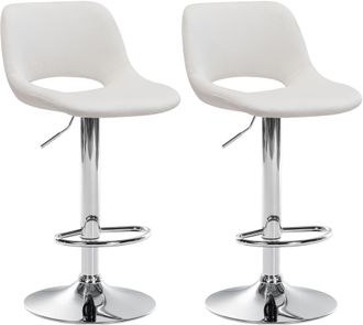 Clp Clp - Set De 2 Taburetes De Bar Camden En Terciopelo Crema Metal Cromado