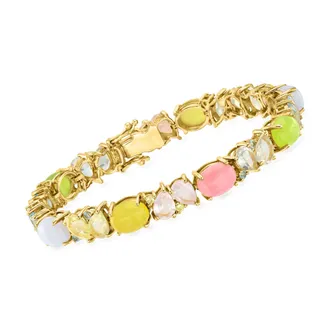 Ross-Simons Pastel Multi-Gemstone Bracelet in 18kt Gold Over Sterling