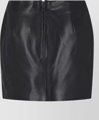 Balmain leather knee-length skirt