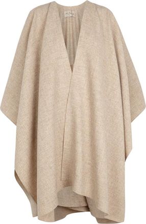 Cortana Silence Kasjmier-Linnen Poncho - Dames - Ponchos - Beige - ONE Size - Linnen - Jassen