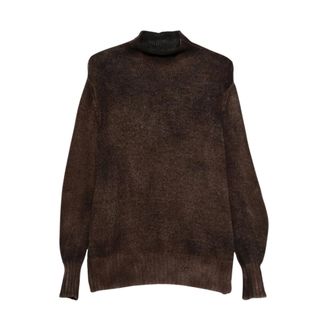 Avant Toi Truien & Vesten, Dames, Bruin, XS, Gebreide trui met hoge hals