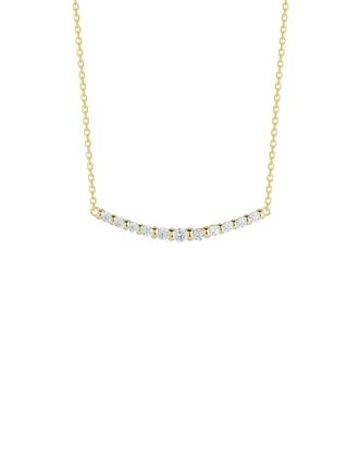 Glaze Jewelry Silver Cz Curved Bar Necklace