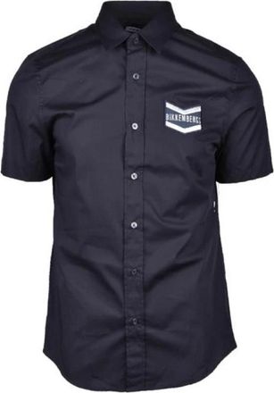 Dirk Bikkembergs Short Sleeve Shirt - Heren - Korte mouwen Overhemden - Zwart - 3XS - Katoen - Overhemden