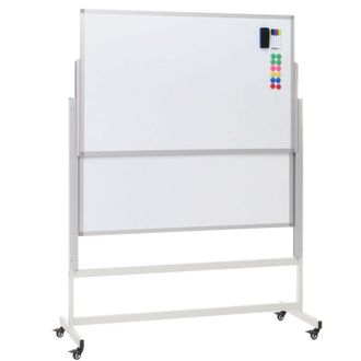 Hhg Hhg - Nunca Usado] Pizarra Blanca 656, Pizarra Magn&eacute;tica, Dos Pizarras, Escritura En Ambos Lados, Altura Ajustable, Enrollable Incl. Accesorios 101x69
