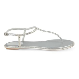 Rene Caovilla Flat Sandals, female, Gray, Size: 11 US Diana Crystal Sandal