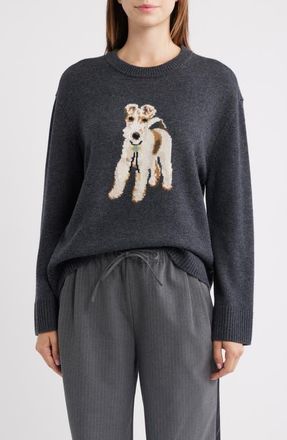 Rowing Blazers Terrier Merino Wool & Cashmere Sweater in Heather Gray at Nordstrom, Size X-Large