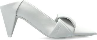 Loewe Origami Heeled Mules - Dames - Muiltjes - Wit - 37 EU - Leer - Schoenen