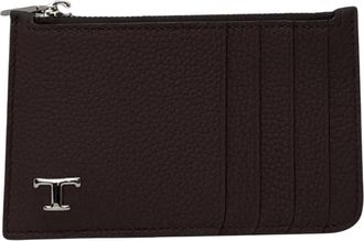 Tod's TSY Porta Carte Zip Medio T - Heren - Portefeuilles - Bruin - ONE Size - Leer - Accessoires