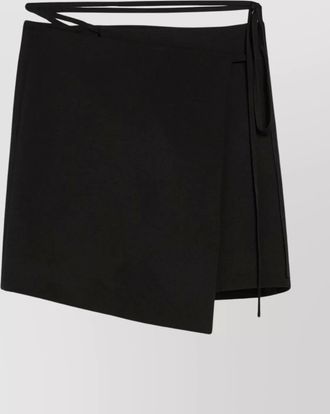 Sportmax asymmetrical low-waisted wool wrap skirt