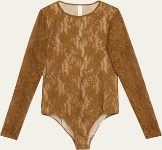 Zimmermann Long-Sleeve Lace Bodysuit