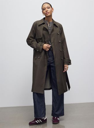 Contemporaine Womens Belted double-breasted trench coat