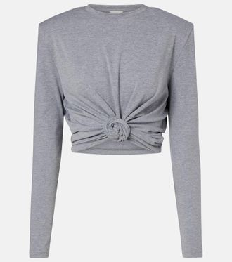 Magda Butrym Cropped cotton-blend jersey T-shirt