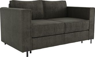 Vente-Unique Sofá cama de 3 plazas de apertura rápida de tela texturizada verde - Cama de 140 cm - Colchón de 20 cm - ELORYA