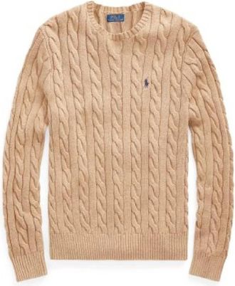 Polo Ralph Lauren Casual Bruine Katoenen Trui - Heren - Ronde hals truien - Bruin - 2XL - Katoen - Truien & Vesten