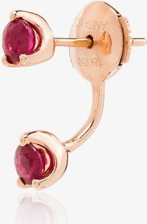 Anita Ko 18K Rose Gold Orbit Ruby Earring - Womens - 18kt Gold/Ruby