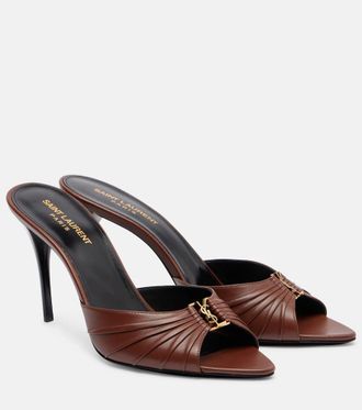 Saint Laurent Babylone Cassandre 90 leather mules