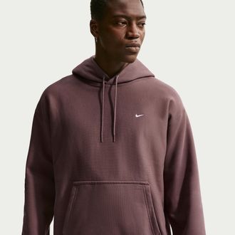 Nike Mens Solo Swoosh Pullover Hoodie in Purple | HV1082-502