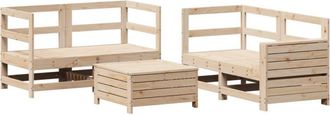 vidaXL Juego De Sof&aacute;s De Jard&iacute;n 5 Piezas Madera Maciza De Pino Vidaxl
