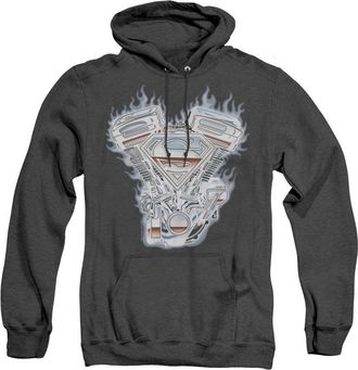 Gildan Superman V Twin Logo Adult Heather Hoodie / Hooded Sweatshirt