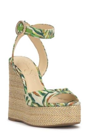 Jessica Simpson Kamindi Platform Wedge Sandal in Green Multi at Nordstrom Rack, Size 9.5