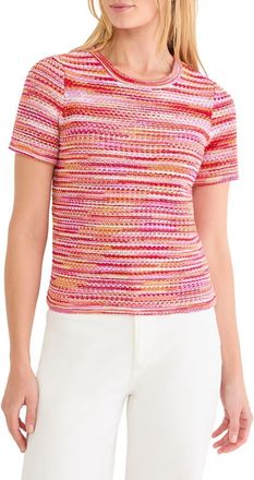 Nic+Zoe Space Dye Tuck Stitch Sweater in Red Multi at Nordstrom, Size Xx-Large