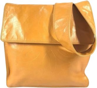 Chanel Pre-owned Pochette Schoudertas - Dames - Vintage Schoudertas - Oranje - ONE Size - Leer - Vintage