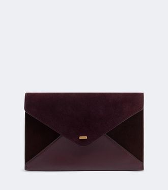 Khaite Clutch Grace de ante con piel